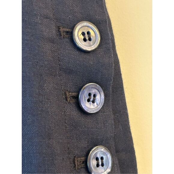 Talbots Women's 100% Linen Wide-Leg Pants sz 10 high-rise career nautical quiet - Picture 5 of 9